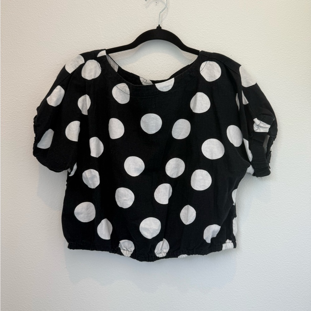 Polka Dot Black and White Women's Top